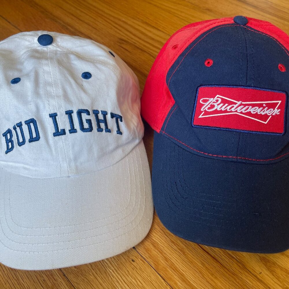Budweiser + Bud Light Adjustable Hats – Beer Brand Hat Bundle